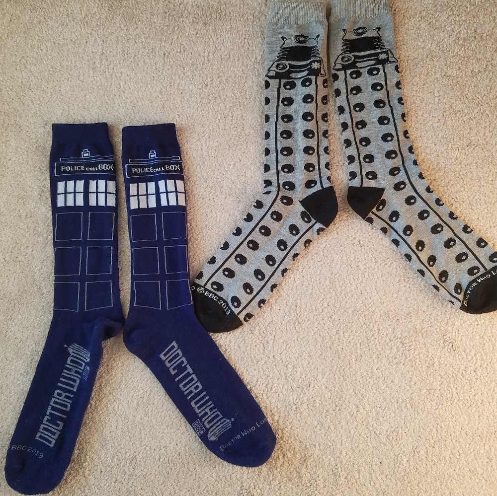 Doctor Who Tardis Dalek Tall Socks